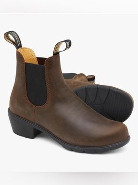Women’s Blundstone Chelsea Heel Boots Size 7 #1673 Antique Rustic Brown